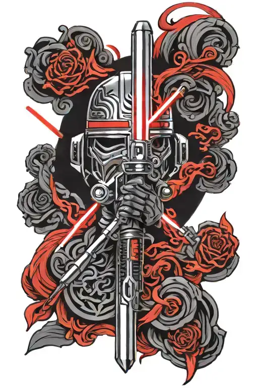 Lightsaber Clashing With A Red
