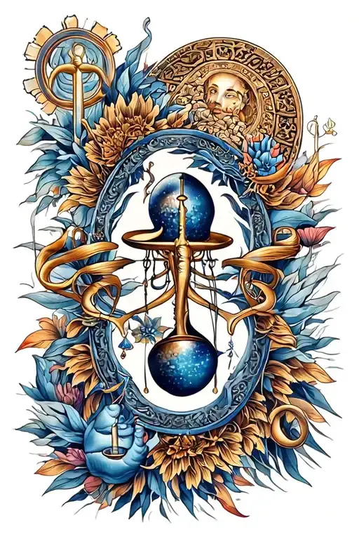 Aquarius And Libra Zodiac Symbols Combined