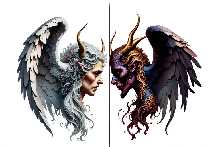 Angel And Demon Half Angel