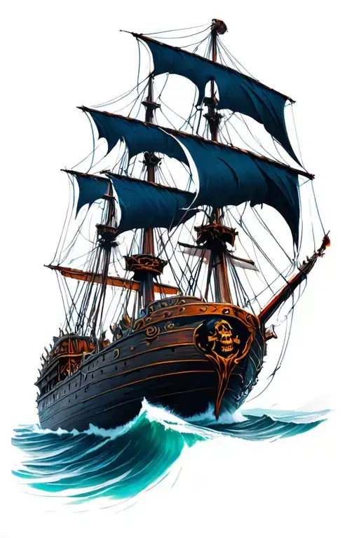 The Cracken Attacking Pirate Ship