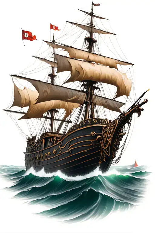 The Cracken Attacking Pirate Ship