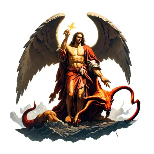 St Michael Stepping Over Satan