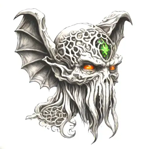 Cthulhu Head With Cultist Runes