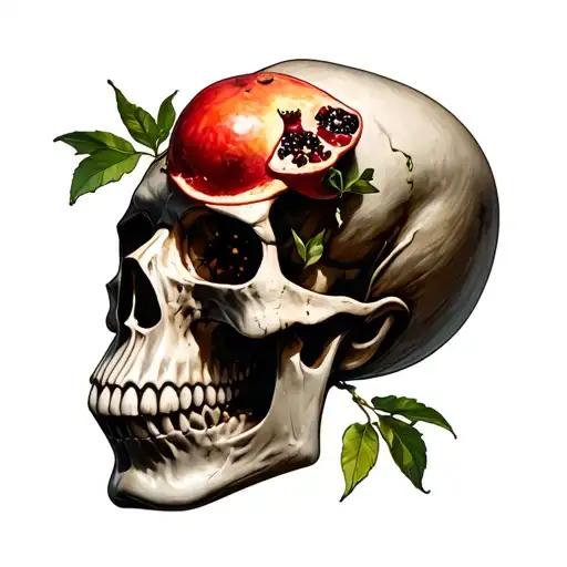 Skull And Pomegranate Pierced