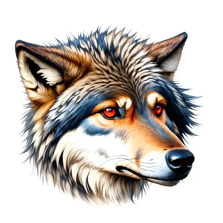Wolf With Red Eyes