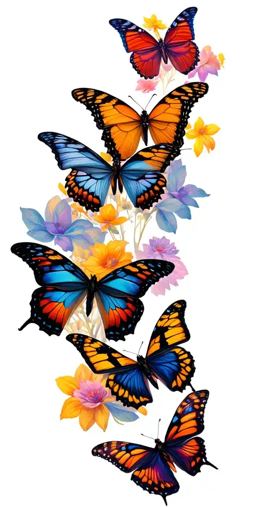 Butterflies Flying