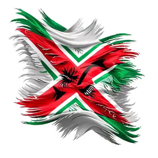 Nigerian Tribal Tattoo And Incorporate Trinidad And Tobago Flag