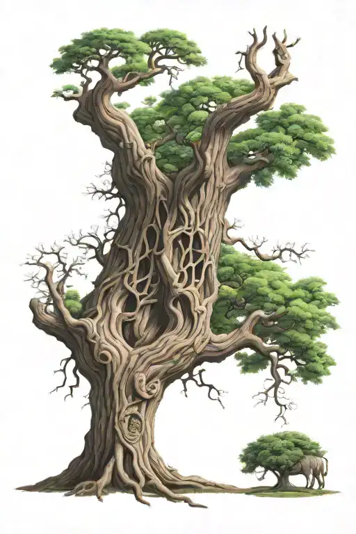Tree Of Life With A Male And Female Intertwined Within The Trunk