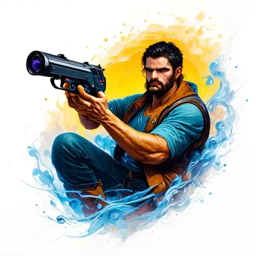 Video Game Character Playing
