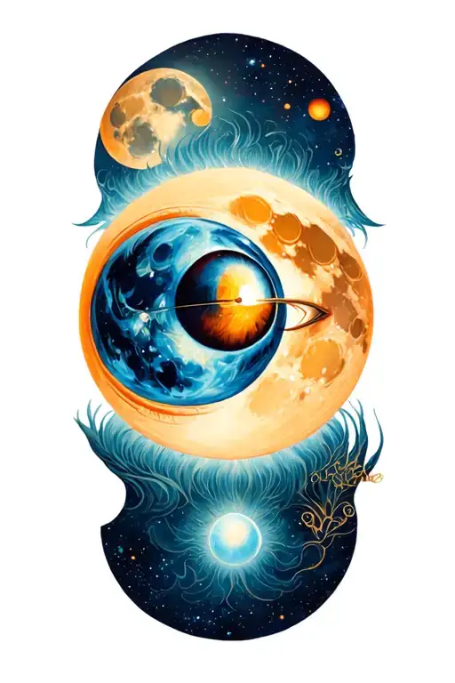 A Beautiful And Enlightened Alien With A Third Eye Crossing The Moon In Space