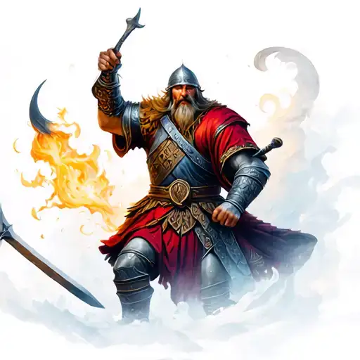 Viking Warrior Battling