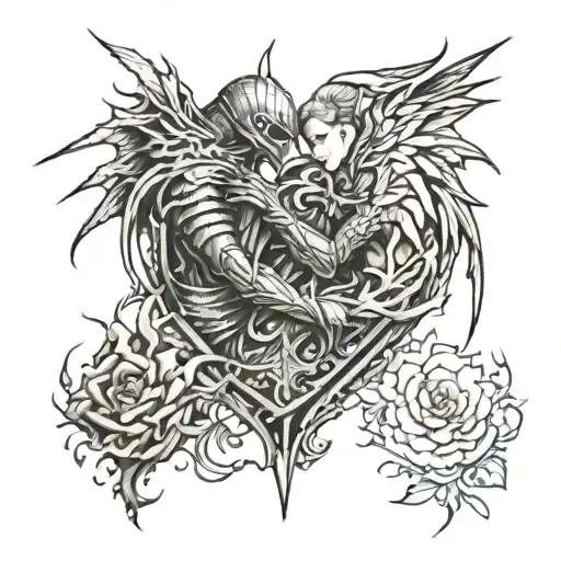 Dark Souls Merging Together Symbolizing Love