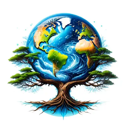 Tree Of Life With A Globe