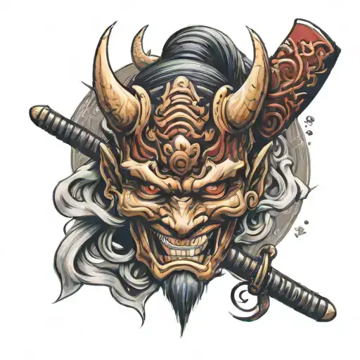 Oni Mask And Katana