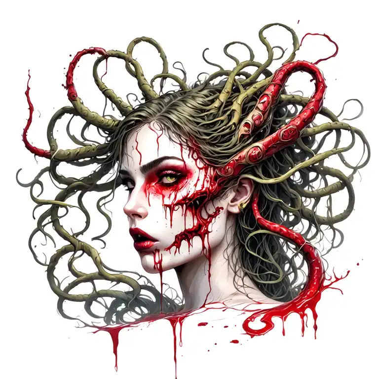 Blood Thirsty Medusa Woman In The Style Of Witchblade Character Masane Amaha