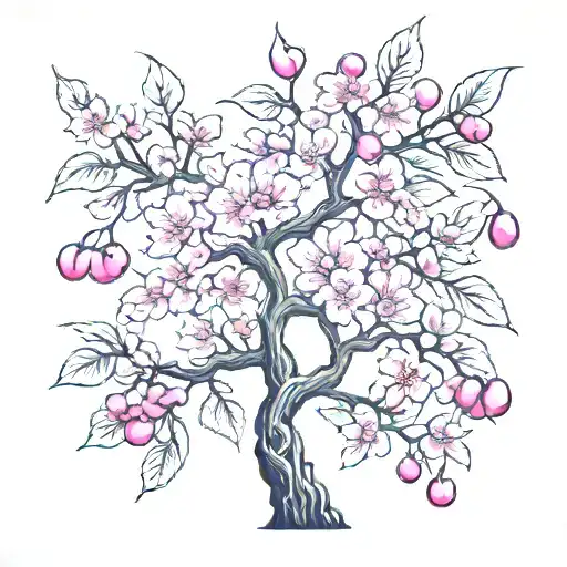 Cherry Tree With Pink Leaves