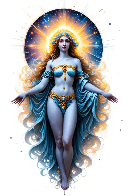 The Godess Juno In Abstract Form Surrounded By A Supernova