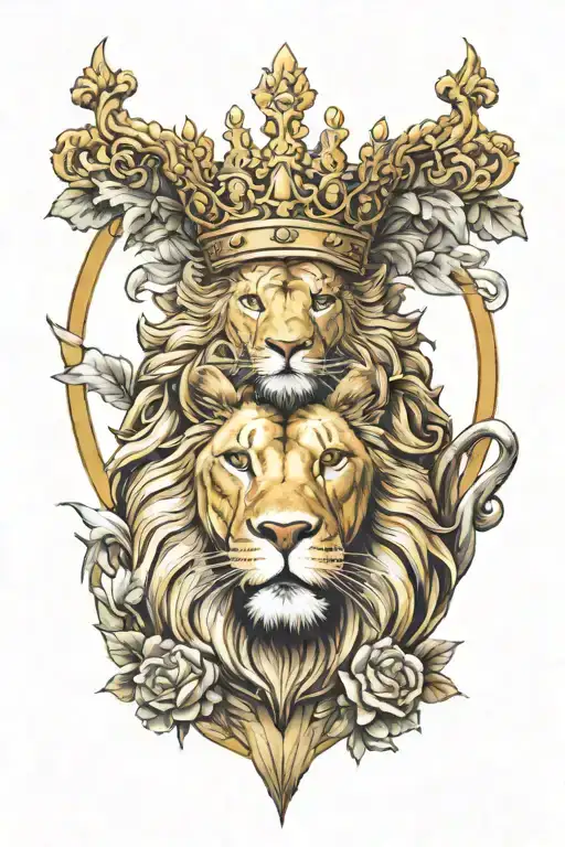 Saint And Lion With Crown