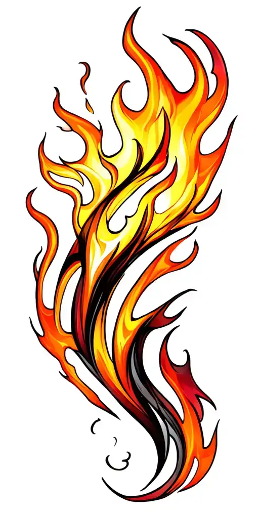 Flame Tribal Black Line