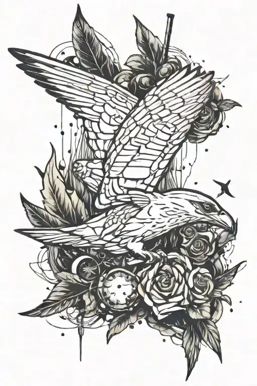 Draw A Sketch For A Tattoo Related To Cyber Topics 404 Flying Fragments Should Also Appear