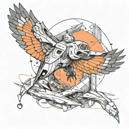 Draw A Sketch For A Tattoo Related To Cyber Topics 404 Flying Fragments Should Also Appear