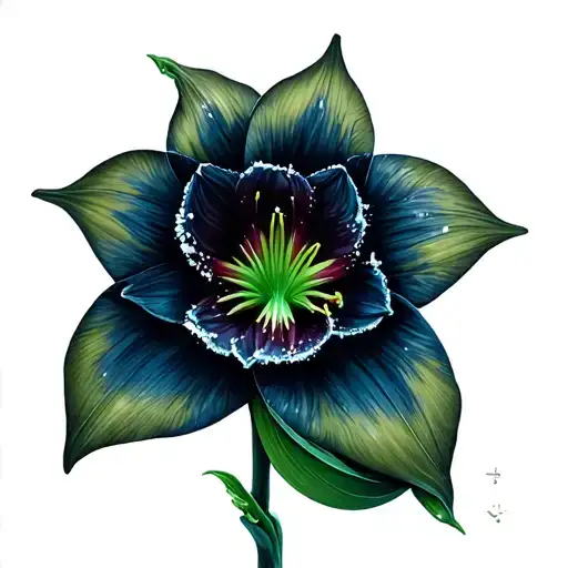 Miracle Amaryllis Tattoo With Snow