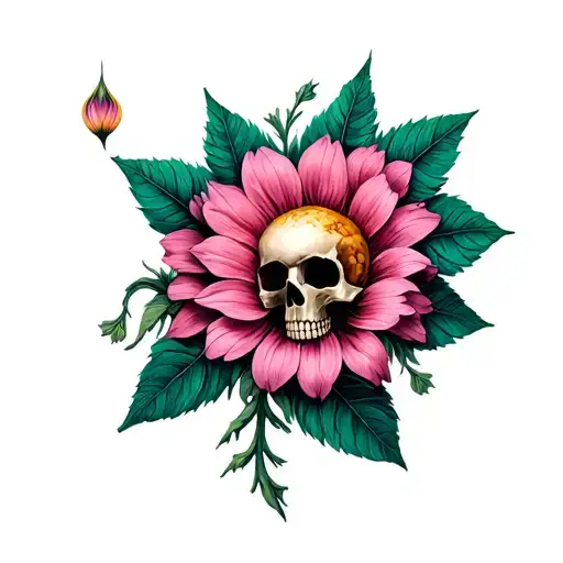 Lutus Flower With Leaves Looking Like Skulls Tarot Carde