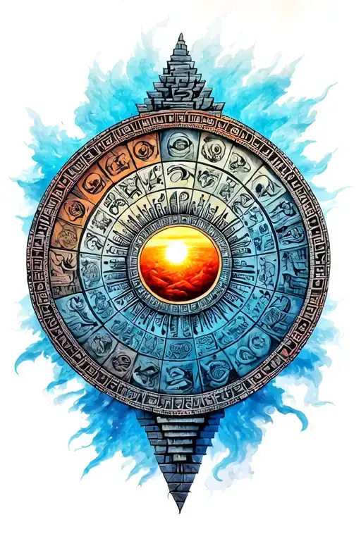 Realistic Mayan Calendar As The Sun Rising