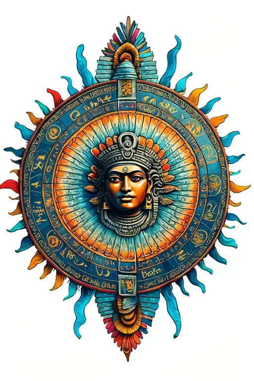 Realistic Mayan Calendar As The Sun