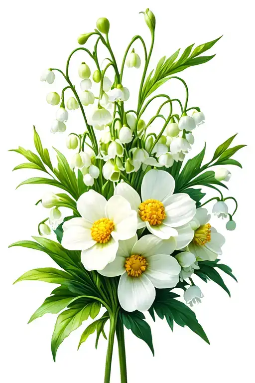 Lily Of The Valley Larkspur Cosmos Narcisus Flower Bouquet