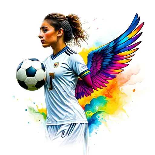 Futbol Mujer Con Alas