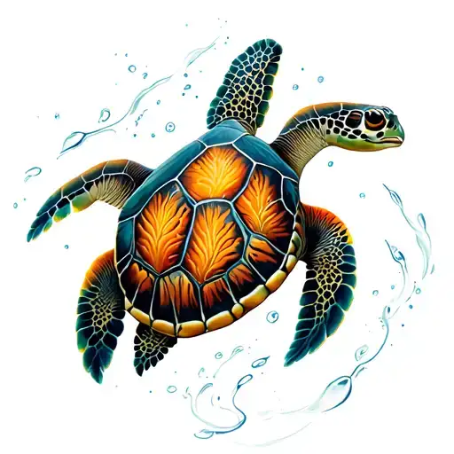 Sea Turtle Swimming