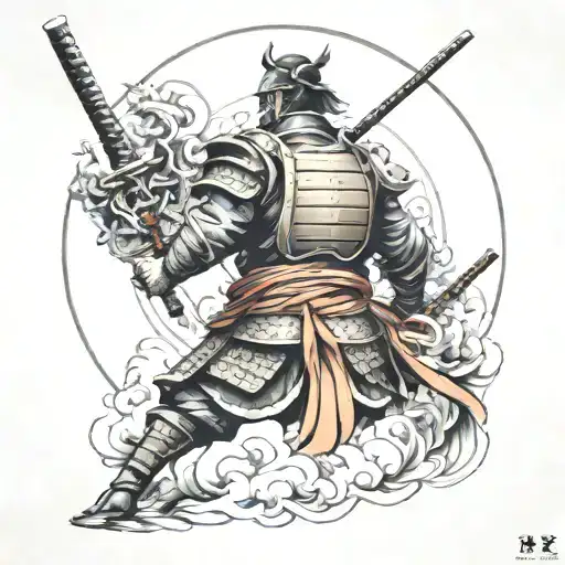 Samurai Back Tattoo Design