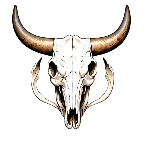 Bull Skull Hear See Speak No Evil