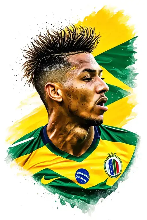 Neymar Jr Logo Brazil Flag