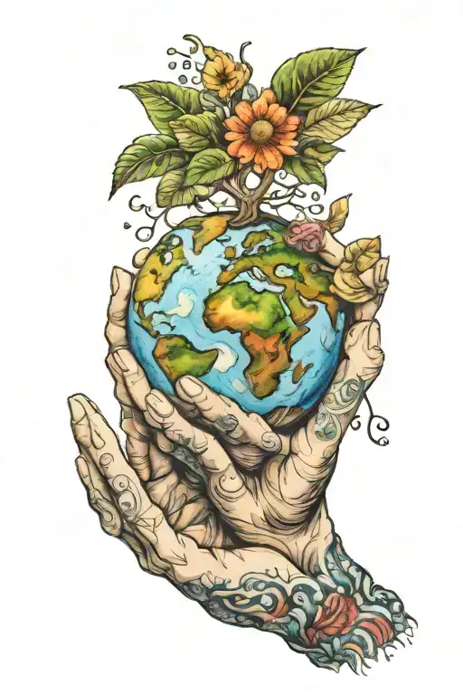 Mother Earth Holding Hands Out Top