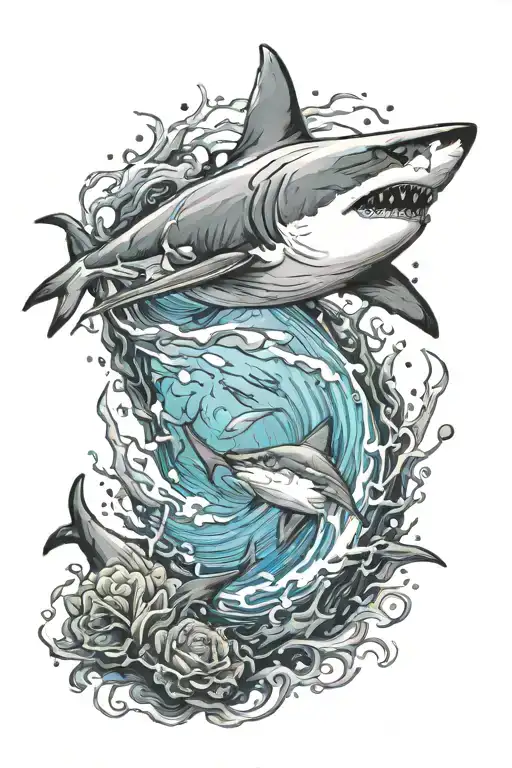 Great White Shark Swimming