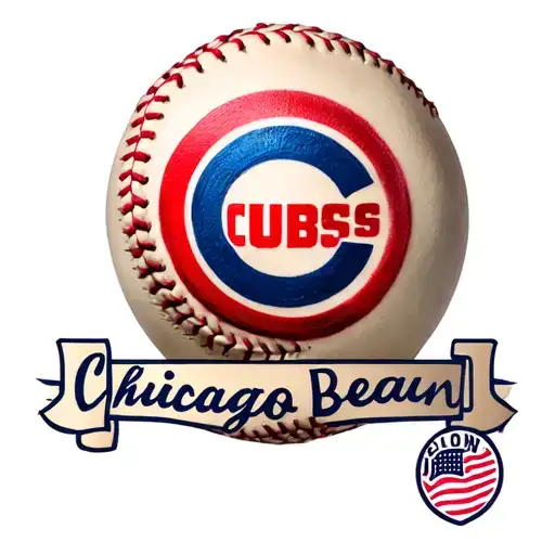 Chicago Bean With Chicago Cubs Logo