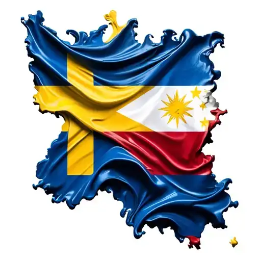 Sweden And Philippines Flag Intertwined Representing The Client's