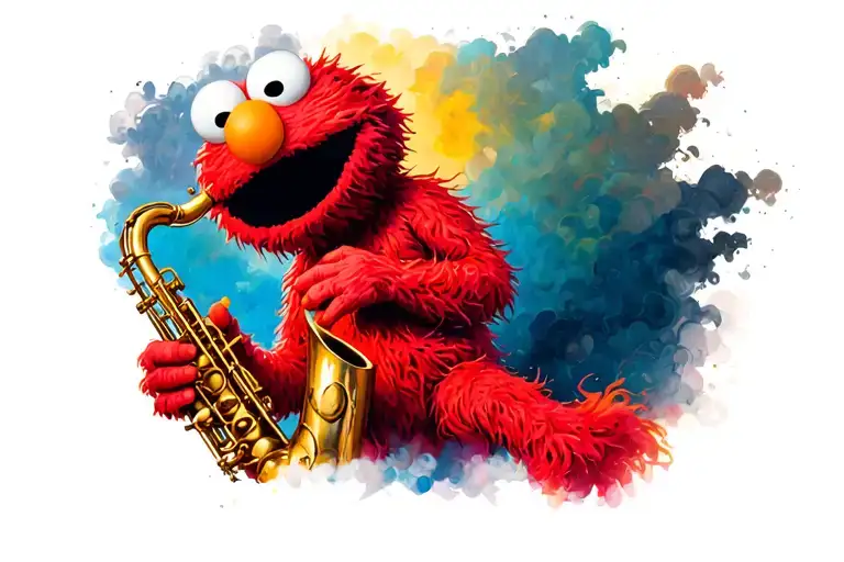 Elmo Playing A Saxophone