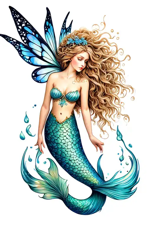 Fairy Mermaid Symmetrical