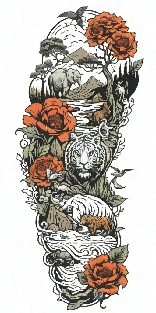 Nature Elements With Animals