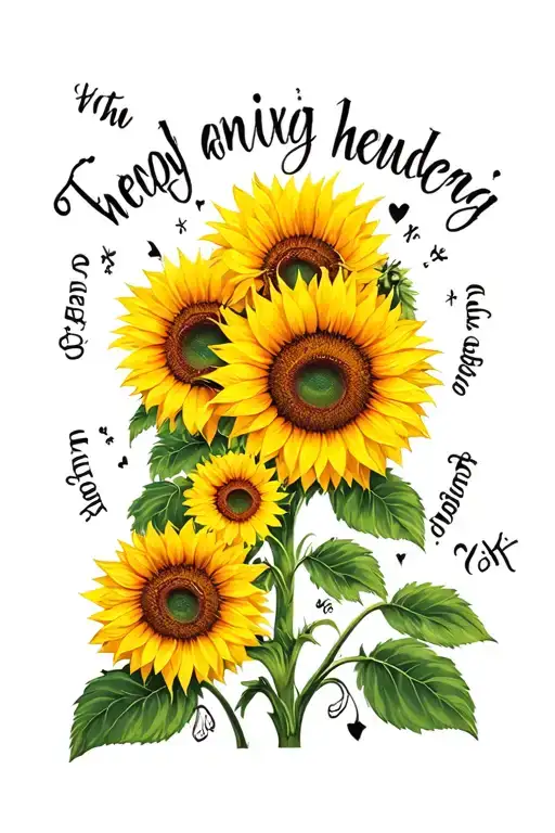 Sunflowers Family Animals Motivation Quote