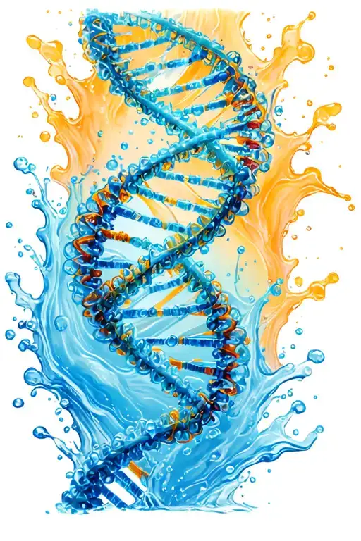 Dna Strand Made Of Water