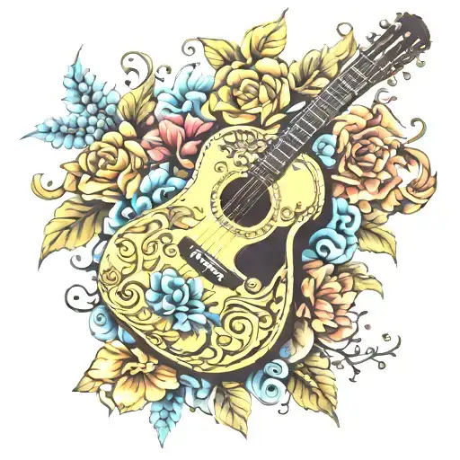 Guitar Floral Design