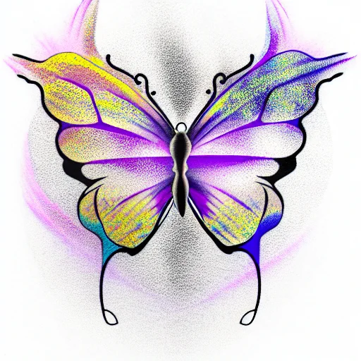 Butterfly On A Flower Background Purple Sunset