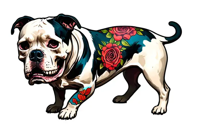 Pitbull Dog With Skull