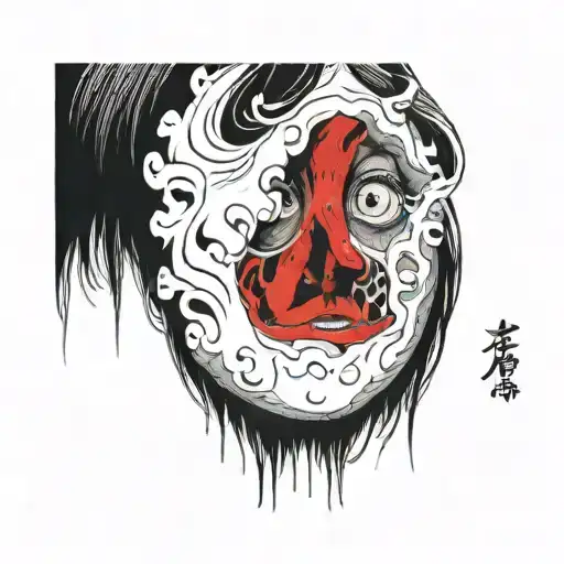 Black And White Anime Girl Character Horror Gothic Junji Ito Style