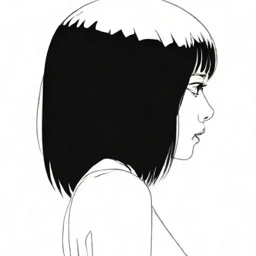 Black And White Anime Girl Gore Horror Gothic Junji Ito Style