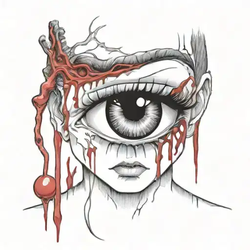 Black And White Anime Girl Gore Horror Gothic Junji Ito Style